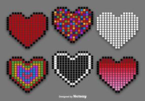 Pixel Heart Vector Set