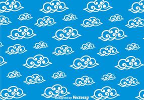 Blue Chinese Clouds Pattern vector