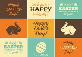 Retro Easter Label Vector Set