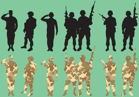 Military Squad Vector Silhouettes