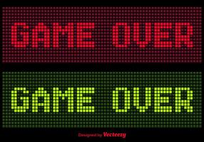 Pixel Game Over Message Vectors