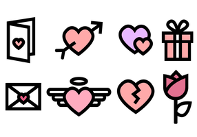 Iconos del día de San Valentín gratis vector