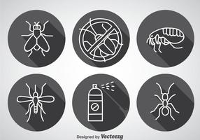 Iconos de sombra larga de control de plagas vector