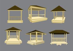 Wooden Gazebo Vector