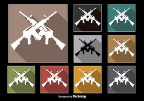 Crossed AR15 Rifle Vectors