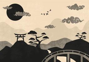 Nubes de China paisaje ilustración vectorial