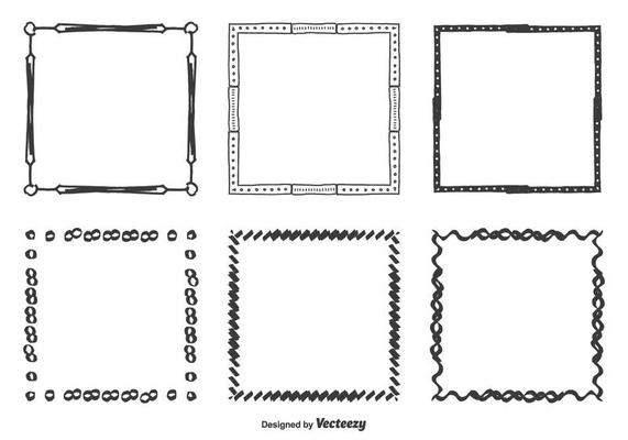 Hand Drawn Vector Frames Set