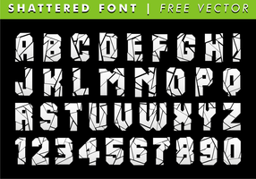 Shattered Font Free Vector