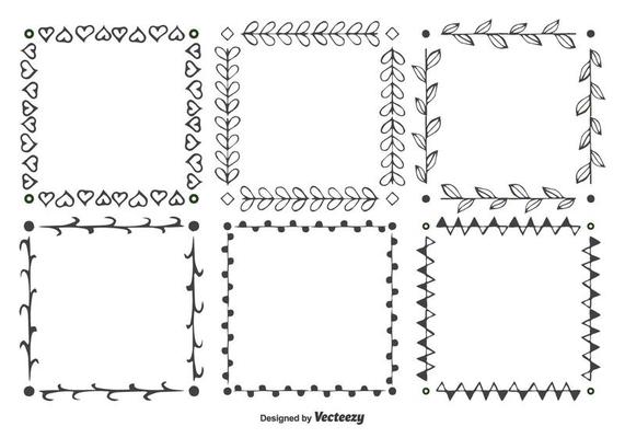 Hand Drawn Style Vector Frame Set