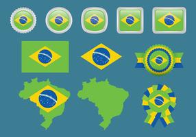 Brazil And Olympic Flags vector