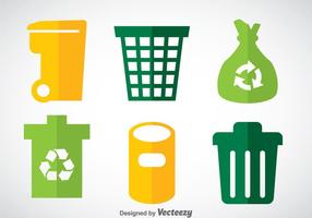 Dumpster Flat Icons Vector Sets