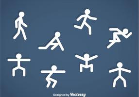 People Stickman Exercise Icons vector