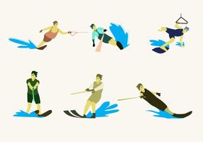 Esquí acuático ilustración vectorial