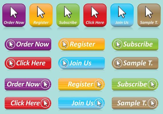 Mouse Click Button Vector Pack
