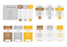 Pricing Option Table Vector