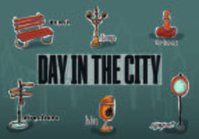 Objetos libres de la ciudad del vector