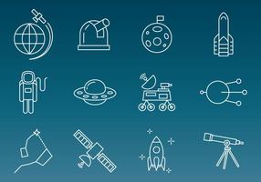 Iconos del vector de la tecnología espacial