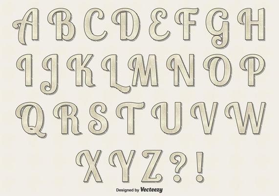 Retro Vector Alphabet Set