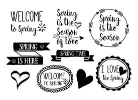 Hand Drawn Spring Vector Labels