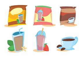 Instant Drink Sachet Vector Set