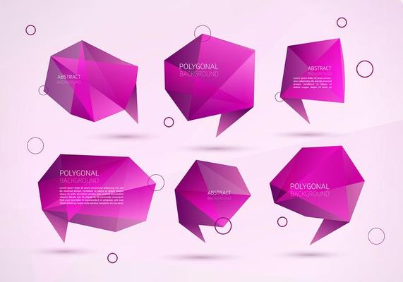 Abstract Polygonal Speech Bubble Vectors