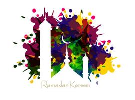 Mosque On Ramadan Kareem Card vector