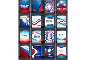 Set Of 4th July Independence Day Card vector