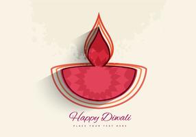 Red Diya With Grunge Background vector