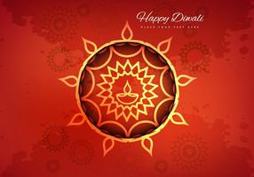 Hindu Diwali Festival Card With Flora Background