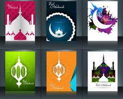 Set Of Eid Mubarak Brochure vector