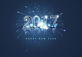 Feliz Año Nuevo 2017 con Fire Cracker vector