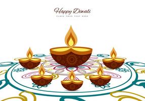 Tarjeta de felicitación para el festival de Diwali vector