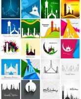 Set Of Colorful Ramadan Kareem Card vector