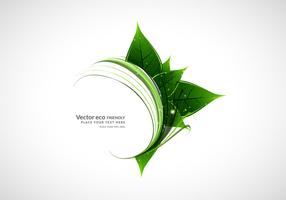 Natural Green Leaves With Swirled Waves vector