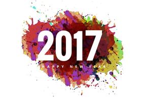 Colorful Grunge On 2017 Happy New Year Card vector