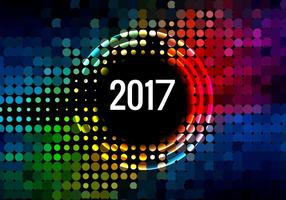 Happy New Year 2017 Card With Halftone Pattern vector