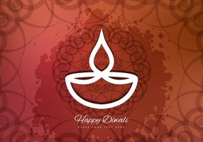 Happy Diwali With Oil Lamp vector