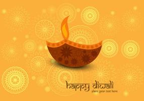 Decorative Diya On Diwali Card vector