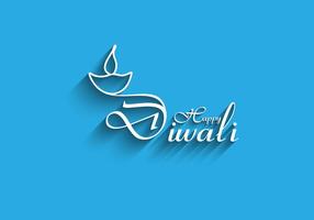 Happy Diwali Card With Blue Background vector