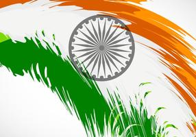 Tri Color Grunge Brush Stroke Indian Flag