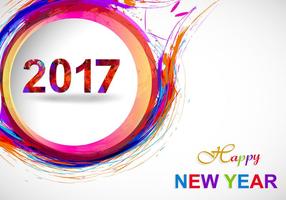 Happy New Year 2017 On Grey Background