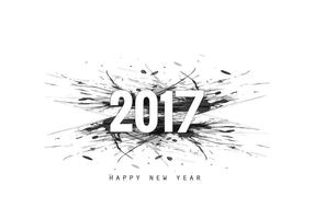 Diseño de la tarjeta de felicitación del Año Nuevo 2017 vector