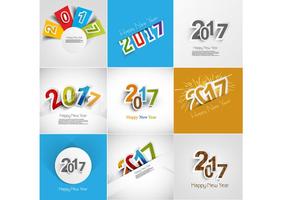 Set Of Happy New Year Card vector
