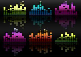 Vector Bright Equalizers Over Black Background