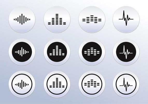 Vector Sound wave icons 
