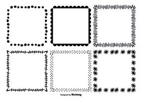 Lindo dibujado a mano vector marco conjunto