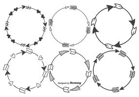 Boho Sketchy Arrow Frame Vector Set