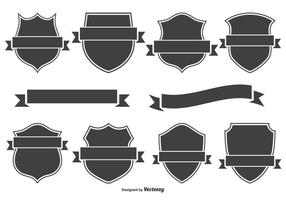 Insignias de la cresta y conjunto de la bandera vector