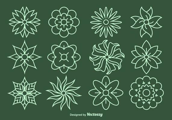 Flower Line Vector Icons