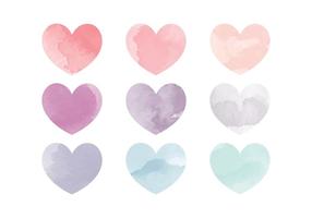 Vector Watercolor Hearts